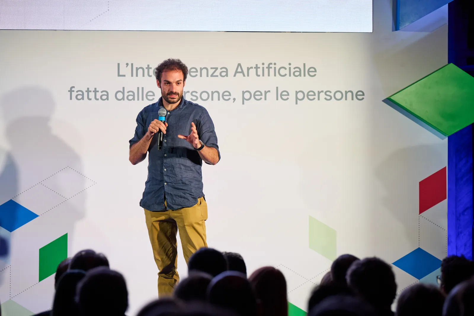 Luca Grana speaking at Google AI Days
